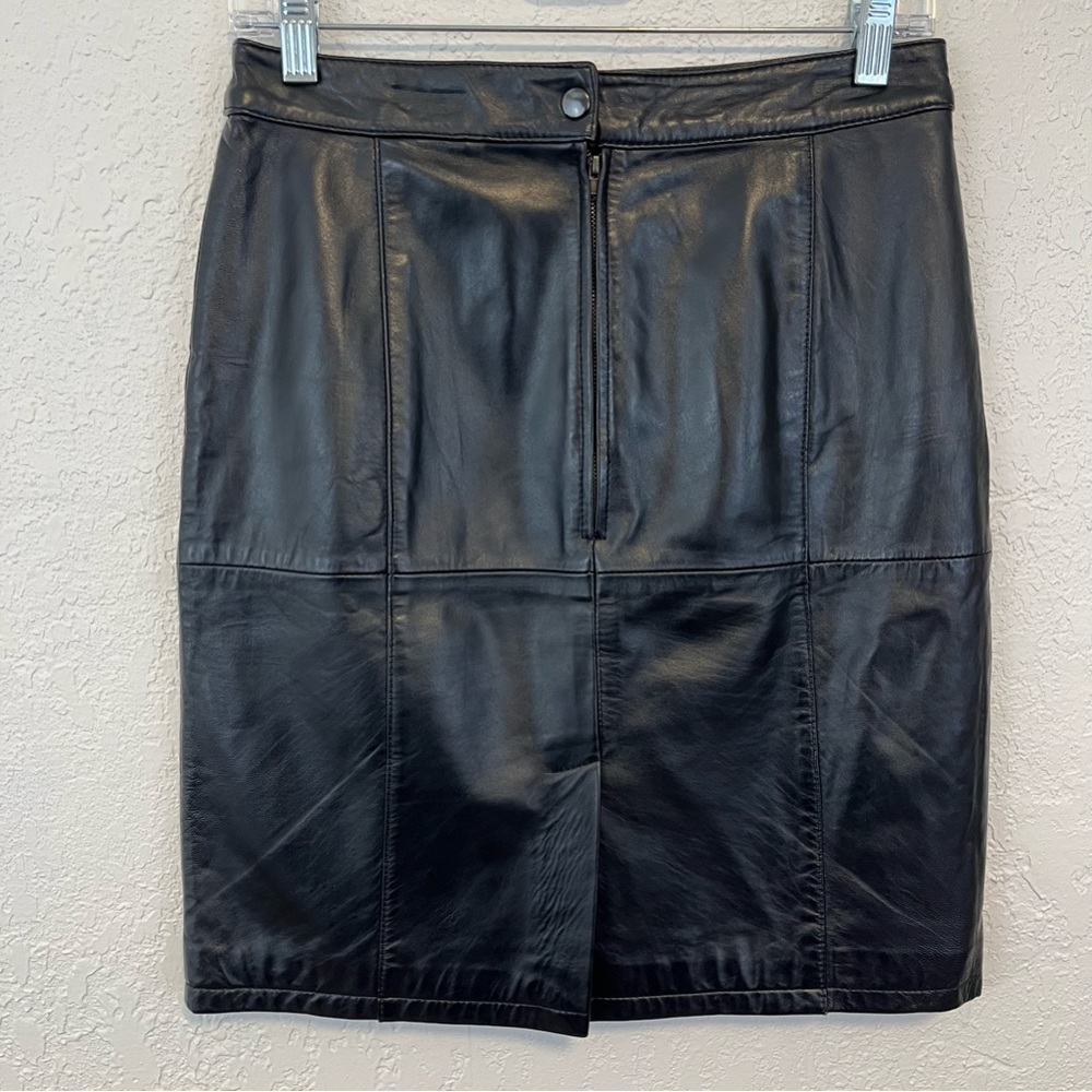 Vintage Coldwater Creek Genuine Leather Pencil Skirt size 6